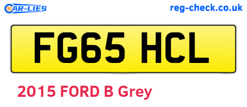 FG65HCL are the vehicle registration plates.