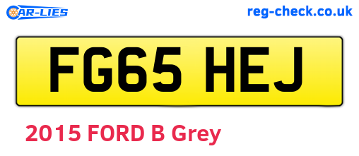 FG65HEJ are the vehicle registration plates.
