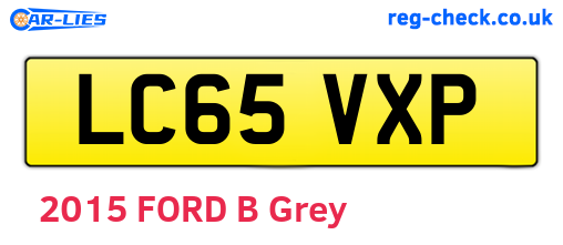 LC65VXP are the vehicle registration plates.