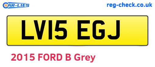 LV15EGJ are the vehicle registration plates.