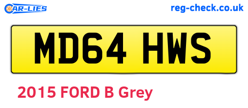 MD64HWS are the vehicle registration plates.