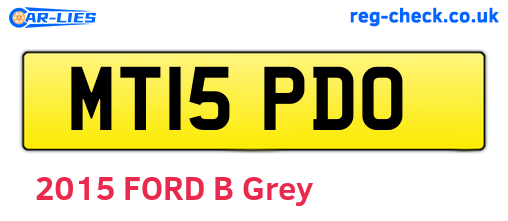 MT15PDO are the vehicle registration plates.