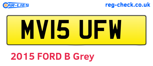 MV15UFW are the vehicle registration plates.