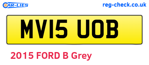 MV15UOB are the vehicle registration plates.