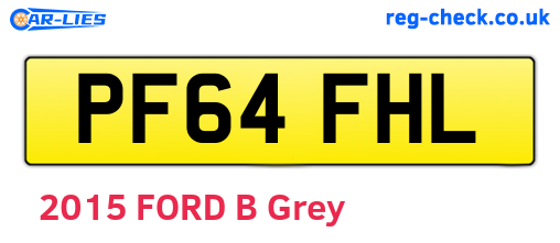 PF64FHL are the vehicle registration plates.