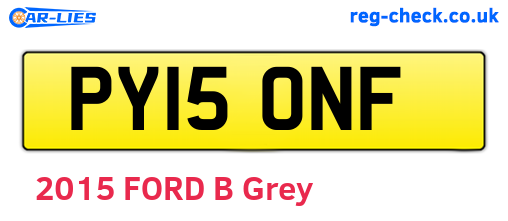 PY15ONF are the vehicle registration plates.