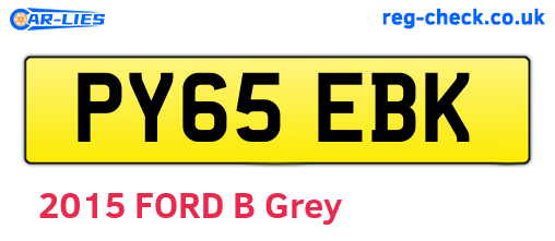 PY65EBK are the vehicle registration plates.