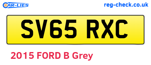 SV65RXC are the vehicle registration plates.