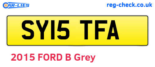 SY15TFA are the vehicle registration plates.