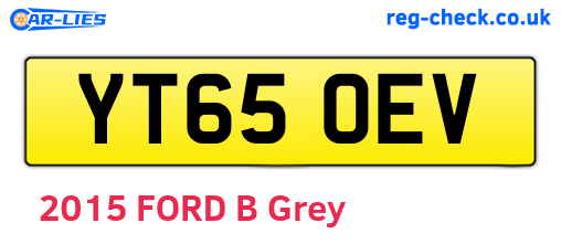 YT65OEV are the vehicle registration plates.