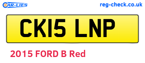 CK15LNP are the vehicle registration plates.