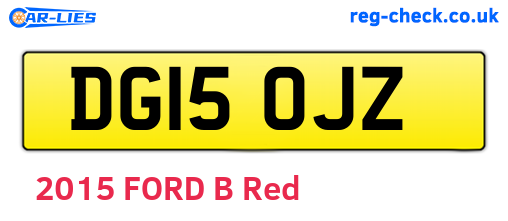 DG15OJZ are the vehicle registration plates.