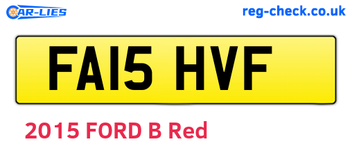 FA15HVF are the vehicle registration plates.