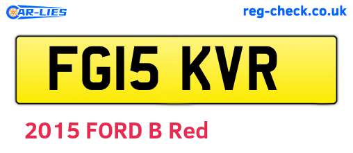 FG15KVR are the vehicle registration plates.