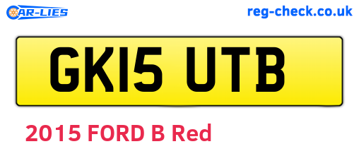 GK15UTB are the vehicle registration plates.