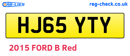 HJ65YTY are the vehicle registration plates.