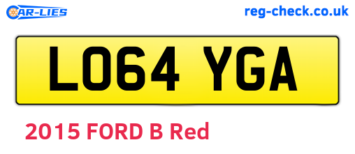 LO64YGA are the vehicle registration plates.