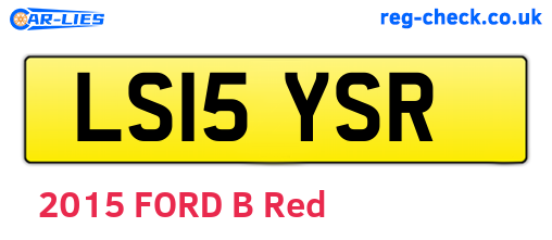 LS15YSR are the vehicle registration plates.