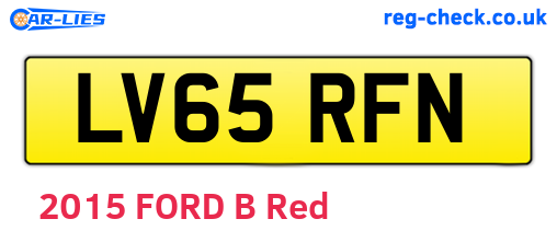 LV65RFN are the vehicle registration plates.