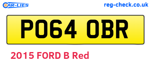 PO64OBR are the vehicle registration plates.