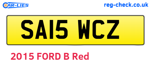 SA15WCZ are the vehicle registration plates.