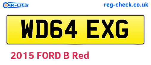 WD64EXG are the vehicle registration plates.