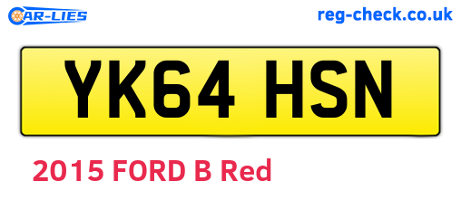 YK64HSN are the vehicle registration plates.