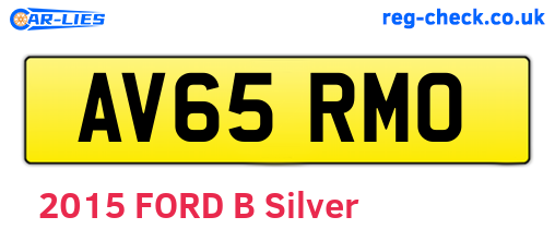 AV65RMO are the vehicle registration plates.