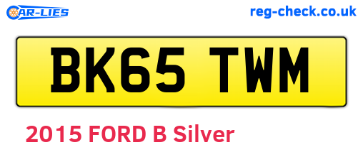 BK65TWM are the vehicle registration plates.