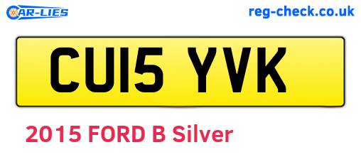 CU15YVK are the vehicle registration plates.