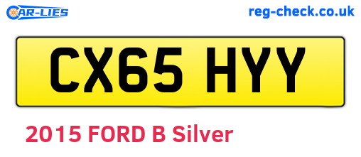 CX65HYY are the vehicle registration plates.