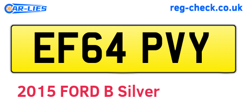 EF64PVY are the vehicle registration plates.