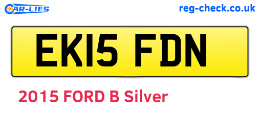 EK15FDN are the vehicle registration plates.