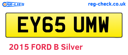 EY65UMW are the vehicle registration plates.