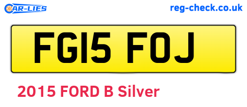 FG15FOJ are the vehicle registration plates.
