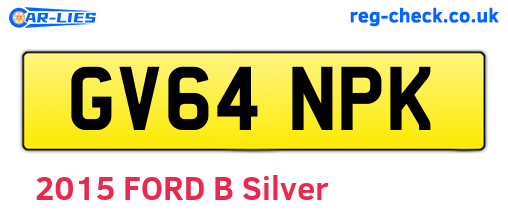 GV64NPK are the vehicle registration plates.