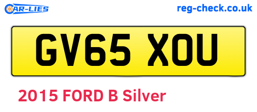 GV65XOU are the vehicle registration plates.