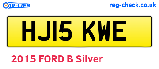 HJ15KWE are the vehicle registration plates.