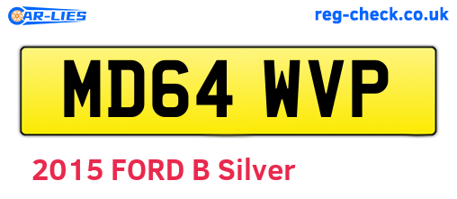 MD64WVP are the vehicle registration plates.