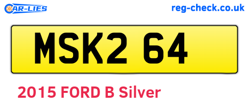 MSK264 are the vehicle registration plates.