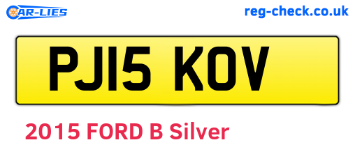 PJ15KOV are the vehicle registration plates.