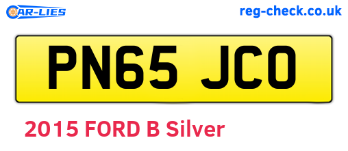 PN65JCO are the vehicle registration plates.