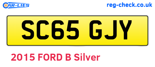 SC65GJY are the vehicle registration plates.
