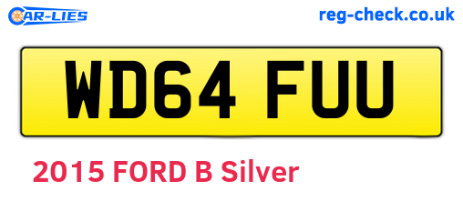 WD64FUU are the vehicle registration plates.