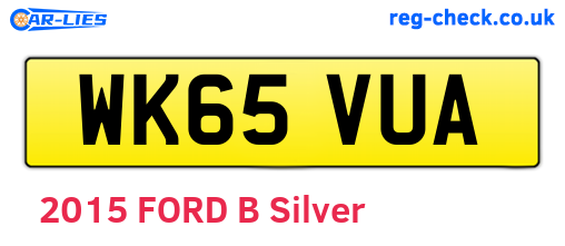 WK65VUA are the vehicle registration plates.