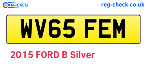 WV65FEM are the vehicle registration plates.