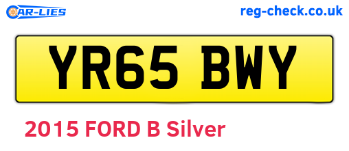 YR65BWY are the vehicle registration plates.