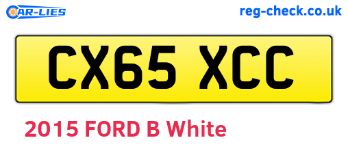 CX65XCC are the vehicle registration plates.