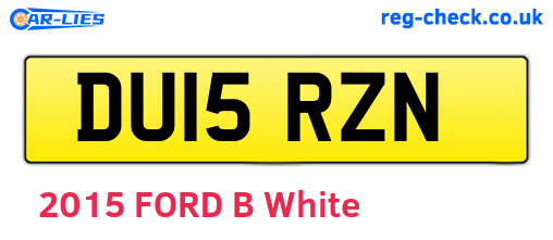DU15RZN are the vehicle registration plates.