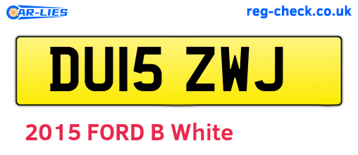 DU15ZWJ are the vehicle registration plates.